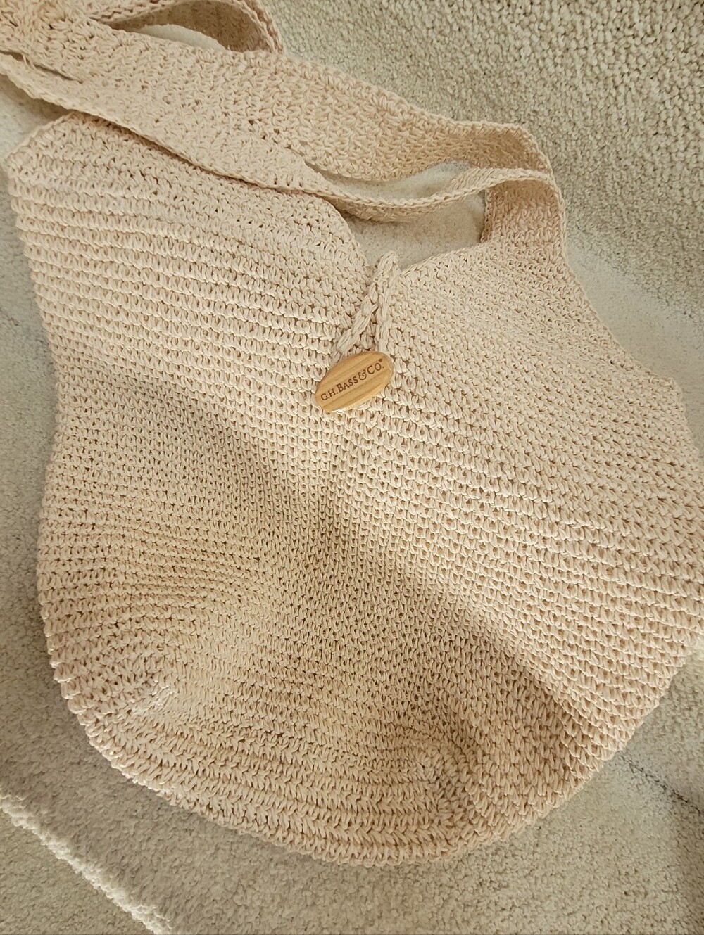 Bass Woven Cream Shoulder Bag - Brand: Bass - Picture 2 of 8